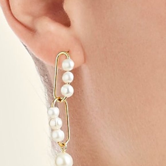 J. Crew Cressida Pearl Chain Earrings - NWT - Picture 3 of 3